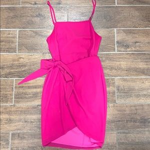 Hot Pink/Fuschia Chiffon Wrap front dress